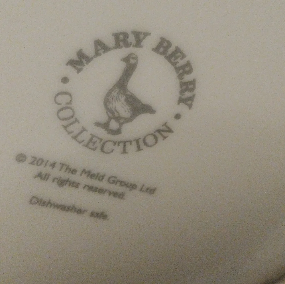 Mary Berry Collection White and Gray Ceramic Geese and Feather Canister